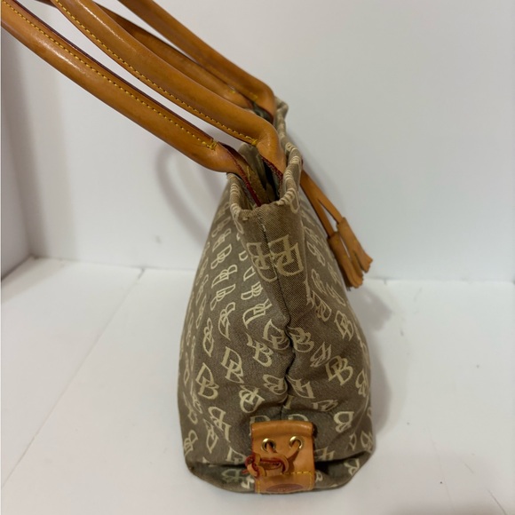 Dooney & Bourke Signature Brown & Tan Tassel Handbag. - Picture 5 of 8